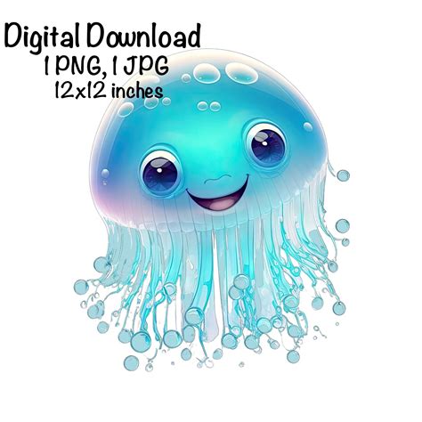 Cute Jellyfish PNG Clipart Ocean Animals Jellyfish PNG - Etsy Canada