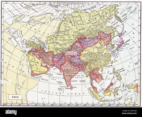 Asia map 1930s hi-res stock photography and images - Alamy