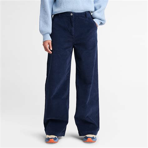 Women’s Corduroy Wide-Leg Pants - Dark Navy | Timberland US