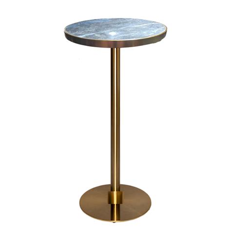 Brass Cocktail Bar Table Hire w/ Blue Marble Top | High Bar Tables and ...