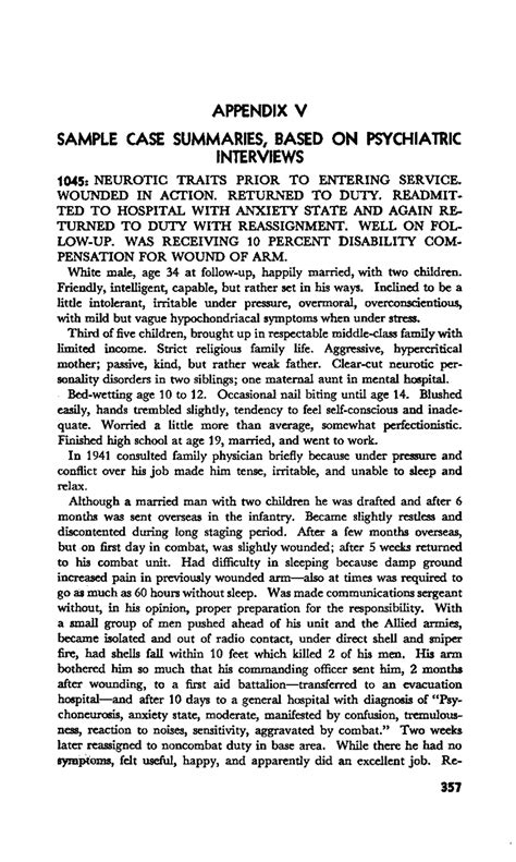 Sample Case Summaries Based on Psychiatric Interviews | Follow-Up Study ...