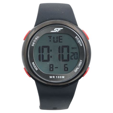 Buy Online SF Digital Dial Silicone Strap Watch for Men - 77098pp01 | Titan