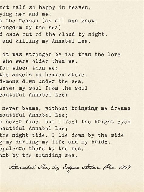 It was many and many a year ago, In a kingdom by the sea, That a maiden ...