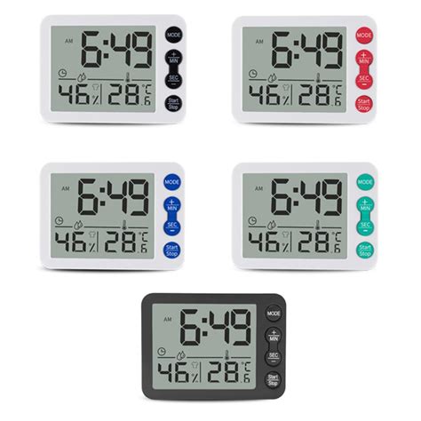Digital Display Home Electronic Humidity Thermometer Hygrometers Clock ...