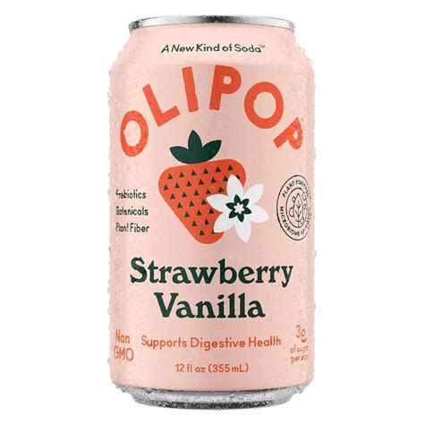 OLIPOP Strawberry Vanilla Prebiotic Soda - 12 fl oz Can | Soda flavors ...