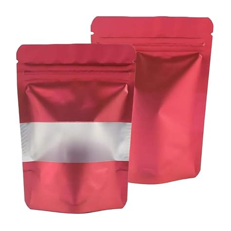 VELEXE Red Matte Zip Lock Stand-Up Pouches | Stylish & Reusable Food ...