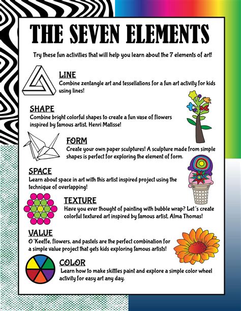 Art: 7 Elements of Art Activities Pack for Kids - Little Bins for ...