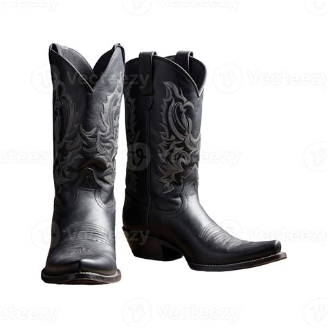 AI generated Pair Of Black Cowboy Boot isolated on transparent ...
