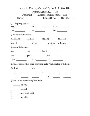 Aecs 4 Rawatbhata Worksheets - Fill and Sign Printable Template Online