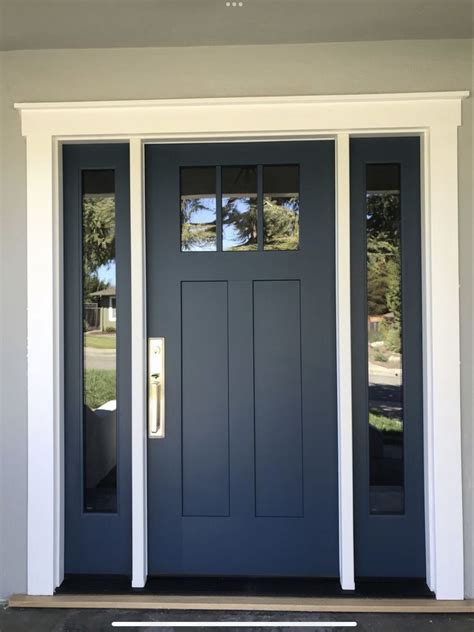 Navy Blue House Black Door