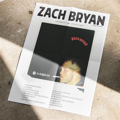 Zach Bryan Album Cover Poster Digital Download Zach Bryan Self-titled ...