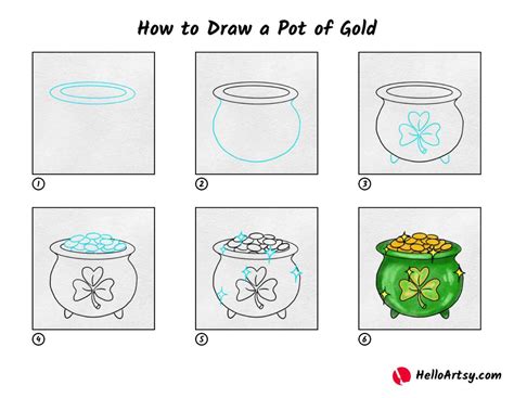 How to Draw a Pot Of Gold - HelloArtsy