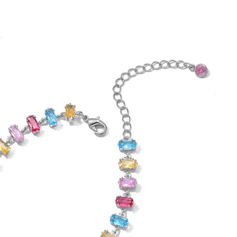 Rainbow Tennis Bracelet - Silver | Salty – Salty Accessories