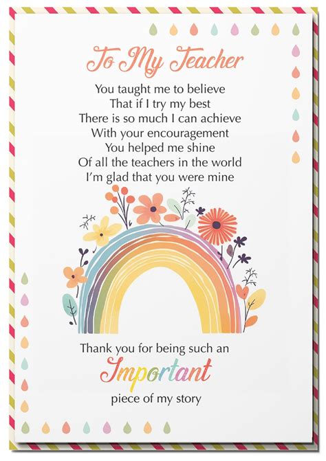 Teacher Appreciation Card with Seal and Envelope
