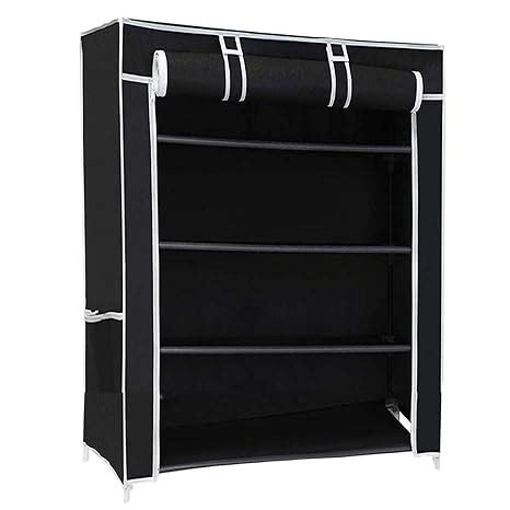 Ebee 4 Shelves Collapsible Metal Shoe Rack (Black) : Amazon.in: Home ...