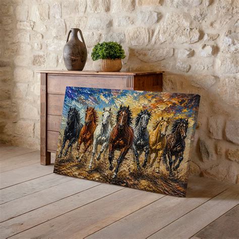 Seven Horses Painting Canvas Art | Rustic Charm | Rustic Charm
