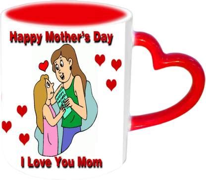 Jiya Creation1 Happy Mother's day I Love you Red Heart Handle Ceramic ...