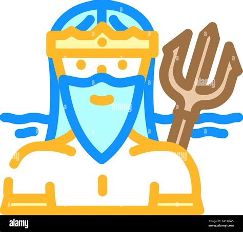 poseidon greek god mythology color icon vector illustration Stock ...