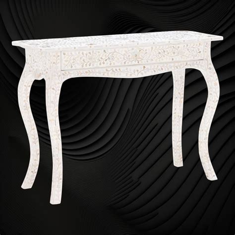 Mother Of Pearl Inlay 1 Drawer French Style Console White – Luxury ...