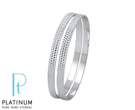 Platinum Bangle with fine Diamond Cutting – Jewelove™