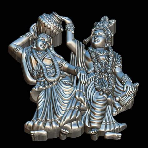 Radhakrishna 3D Model Standing Stance STL File - Divine Artistry
