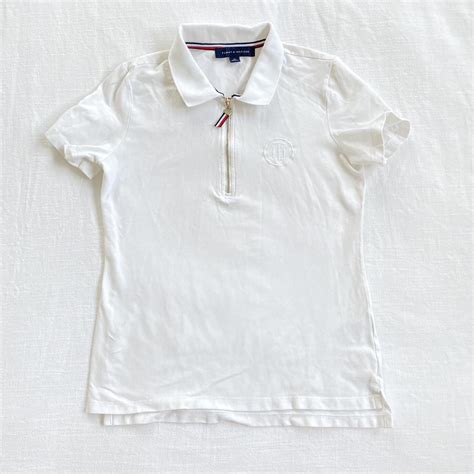 Tommy Hilfiger Women's White Polo-shirts | Depop