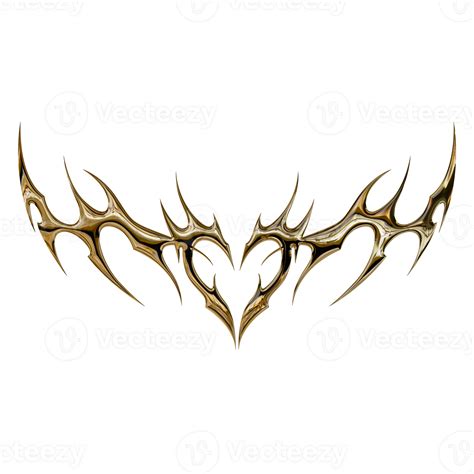 3d chrome metal effect neo tribal y2k gothic style tattoo. Cyber ...