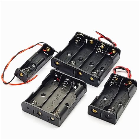 QBM AA Battery Case Holder with Lead Wire Bundle, 4 Pcs DIY Battery ...