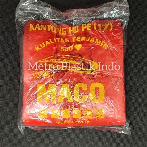 Jual Maco HD PE Kantong Plastik Merah Tebal Uk 17 24 28 35 40 Kresek ...