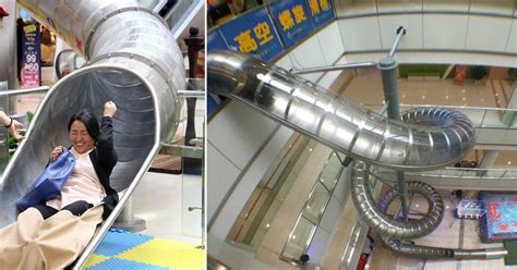 A Chinese Mall Installed Slides Instead Of Elevators And Shoppers