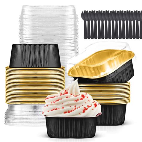 Amazon.com: Findful Mini Cake Pans With Lids (10oz,40 Pack) Aluminum ...
