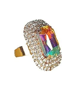 Buy DS9 Creations Ethnic Adjustable Ring with Stone Detailing ...