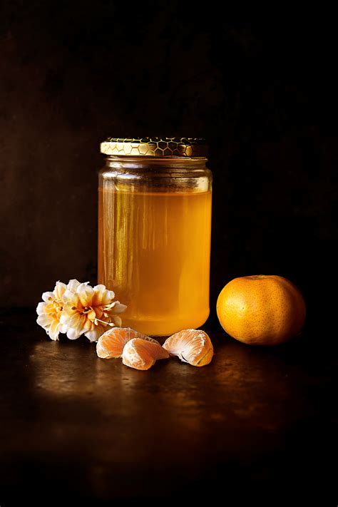 Free Images : plant, fruit, flower, honey, jar, orange, food, produce ...