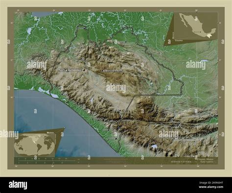 Chiapas, state of Mexico. Elevation map colored in wiki style with ...
