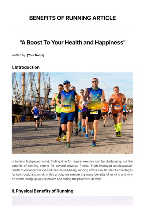 Free Benefits of Running Article Template to Edit Online