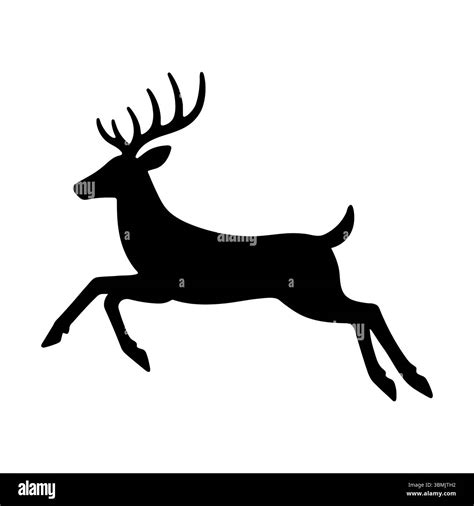 Deer silhouette jumping side view Stock Vector Image & Art - Alamy