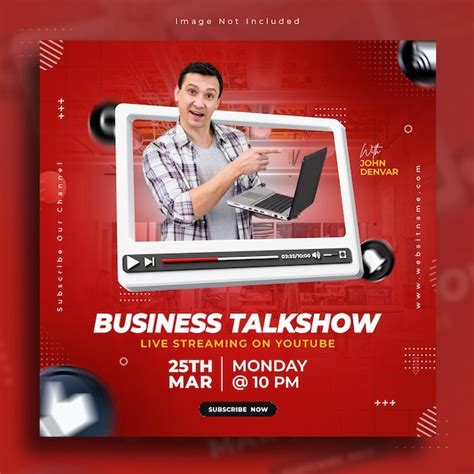 Business talkshow live streaming on youtube social media post template ...