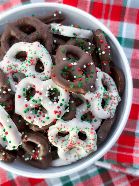Christmas Chocolate Covered Pretzels Recipe - Whiskful Cooking