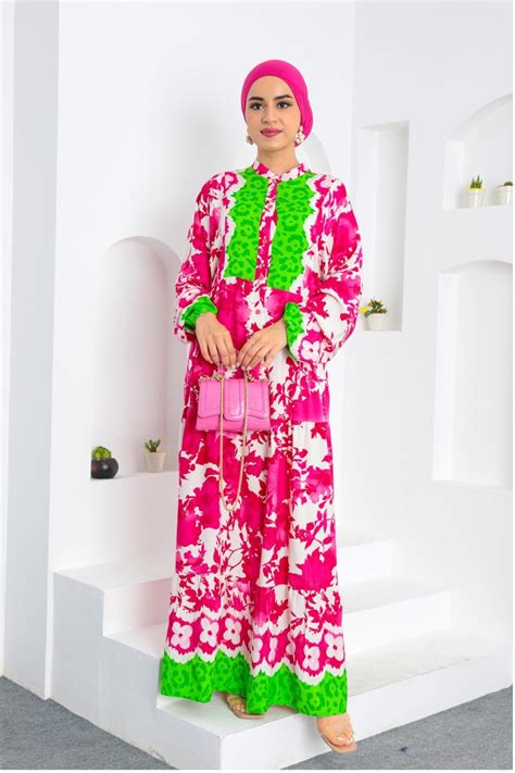 Kırmızı Viskon Salaş Elbise - Ensa Tesettür | ElbiseBul