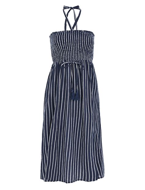 Buy Pure Cotton Striped Midi Beach Dress at Marks & Spencer