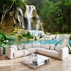 Living Room Waterfall by Forest Waterfall Nature Landscape Photo Wall Mural For Living Room Waterfall