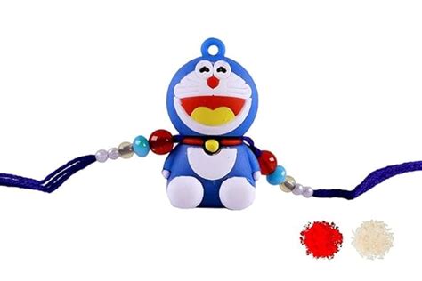 VR Creatives Cartoon Character Doraemon rakhi For Kids With Roli Pooja ...