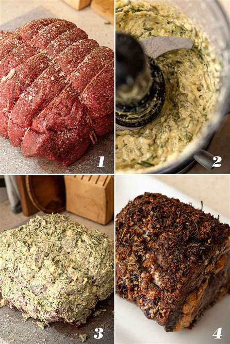 Garlic and Herb Crusted Roast Beef with Red Wine Mushroom Sauce