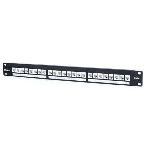 BOXNUBE Cat6 Modular Patch Panel 24-Port with RJ45 Keystone Jacks | 1U ...