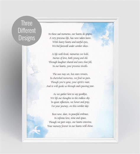 Uplifting Funeral Poem, Short Poems for Funerals, Memorial Poems to ...