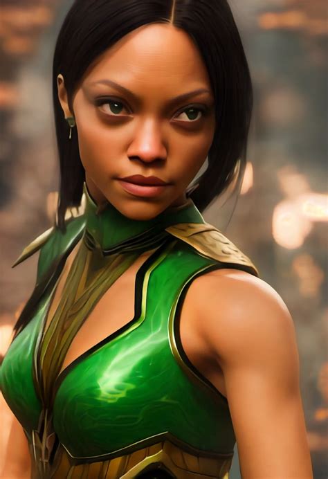 ArtStation - Zoe Saldaña as Jade from Mortal Kombat 11 I
