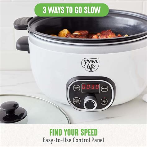 GreenLife Slow Cooker, White