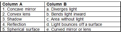 Light Class 7 Worksheet Science Chapter 13