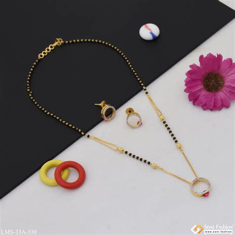 1 Gram Gold Plated Finely Detailed Mangalsutra Set for Women - Style A ...
