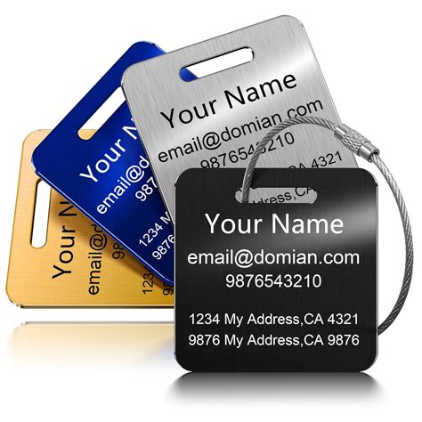 Amazon.com: Stainless Steel Personalized Luggage Tags for Suitcases ...